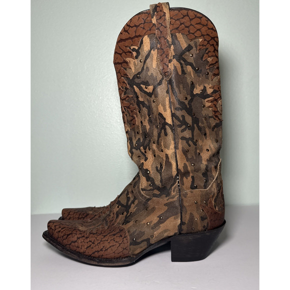 Dan Post Women's Western Boots Style DP3597 "N" Visible Retro Camo Size 9 M Snip - Picture 4 of 8